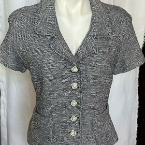 St. John Black and White Blazer